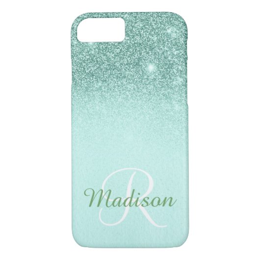 Coques Case-Mate iPhone Monogramme de fond de Parties scintillant Ombre ve (Dos)