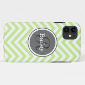 Coques Case-Mate iPhone Monogramme de fromage vert à la menthe (Dos (Horizontal))