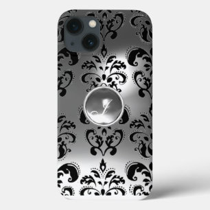 iPhone 13 CASE MONOGRAMME DE GEM BLACK WHITE