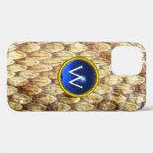 COQUES Case-Mate iPhone MONOGRAMME DE GEM BLEU CROTALUS (Verso (horizontal))