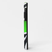 COQUES Case-Mate iPhone MONOGRAMME DE GEM VERT EN ZÉBRE BLANC NOIR, (Dos/Gauche)