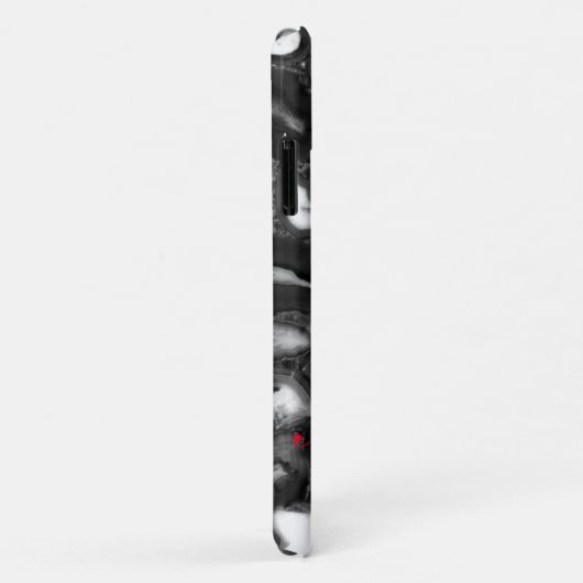 Coques Case-Mate iPhone Monogramme de géode noir blanc Abstrait (Dos/Droite)