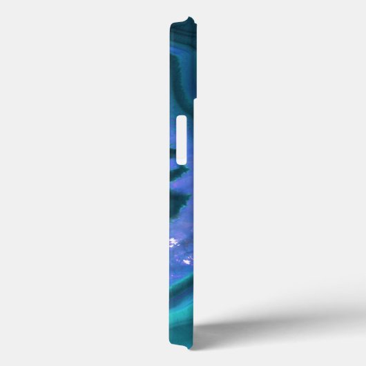 Coques Case-Mate iPhone Monogramme de géode Turquoise foncé (Verso / Droite)