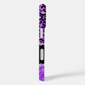 Coques Case-Mate iPhone Monogramme de glam noir et violet (Verso / Droite)
