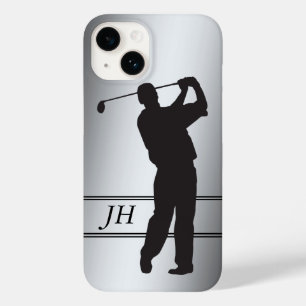 Coque Pour iPhone 14 Monogramme de Golfeur Silhouette