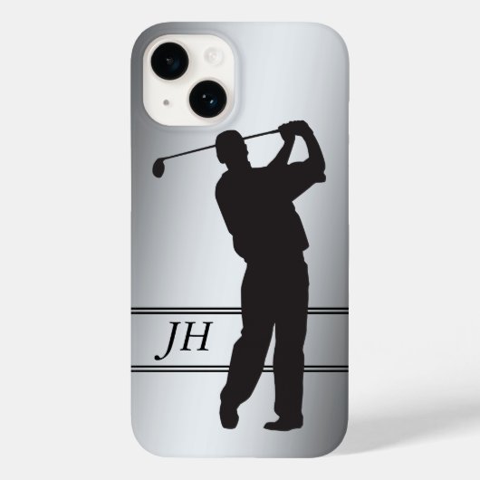 Coques Case-Mate iPhone Monogramme de Golfeur Silhouette (Verso)