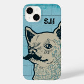 Coques Case-Mate iPhone Monogramme de graffiti Mustache Chihuahua (Verso)
