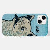 Coques Case-Mate iPhone Monogramme de graffiti Mustache Chihuahua (Verso (horizontal))