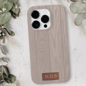 Coques Case-Mate iPhone Monogramme de grains de bois broyé rose-rousse
