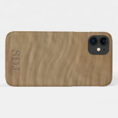 Coques Case-Mate iPhone Monogramme de grès tan naturel (Dos (Horizontal))