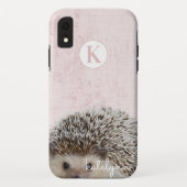 Coques Case-Mate iPhone Monogramme de hérisson pour bébé mignon rose Peek- (Dos)