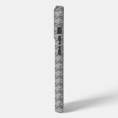 Coques Case-Mate iPhone Monogramme de Houndstooth gris (Verso / Gauche)