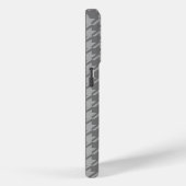 Coques Case-Mate iPhone Monogramme de Houndstooth gris (Verso / Droite)