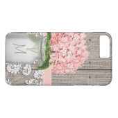 Coques Case-Mate iPhone Monogramme de Hydrangée rose Mason Jar (Dos (Horizontal))