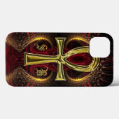 Coques Case-Mate iPhone Monogramme de la déesse d'or d'Ankh (Verso (horizontal))