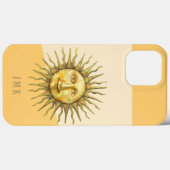 Coques Case-Mate iPhone Monogramme de la face solaire céleste (Verso (horizontal))