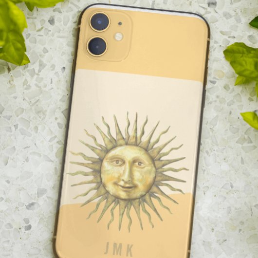 Coques Case-Mate iPhone Monogramme de la face solaire céleste
