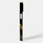 Coques Case-Mate iPhone Monogramme de la géode d'âge noir et or (Verso / Droite)