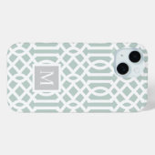 Coques Case-Mate iPhone Monogramme de la pinte et des trellis gris | Coule (Verso (horizontal))