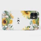 Coques Case-Mate iPhone Monogramme de la police de fusion de tournesol (Dos (Horizontal))
