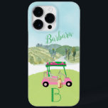 Coque Pour Pour iPhone 14 Pro Max Monogramme de la scène de golf<br><div class="desc">Une touche d'humour de golf pour la dame - ami dans votre vie, qui va s'amuser avec celui-ci - une voiturette de golf pour l'amoureux du golf qui aime jouer avec style - ou qui aime juste jouer - personnalisé avec son prénom et son monogramme - Golf Gal élégant et...</div>