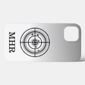 Coques Case-Mate iPhone Monogramme de l'auteur du pistolet cible (Verso (horizontal))