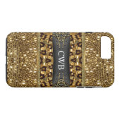 Coques Case-Mate iPhone Monogramme de léopard de Digloos plus (Dos (Horizontal))