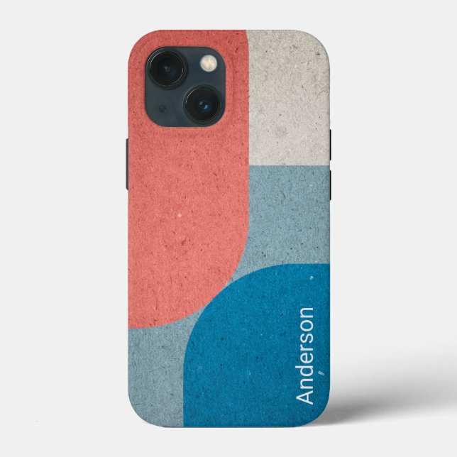 Coques Case-Mate iPhone Monogramme de ligne rétro élégant moderne (Verso)
