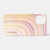 Coques Case-Mate iPhone Monogramme de ligne rétro élégant moderne (Verso (horizontal))