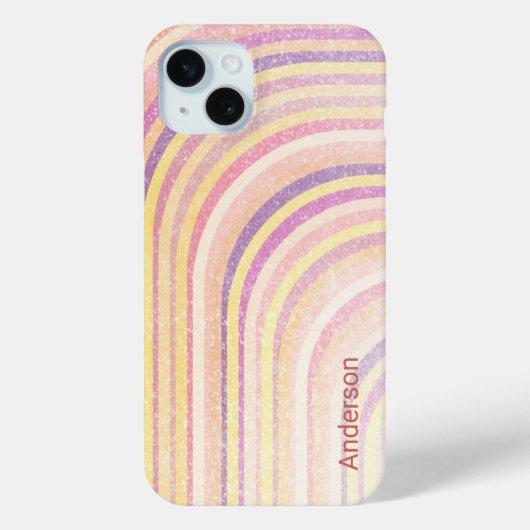 Coques Case-Mate iPhone Monogramme de ligne rétro élégant moderne (Verso)