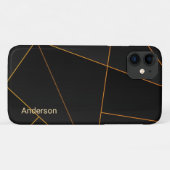 Coques Case-Mate iPhone Monogramme de ligne rétro élégant moderne (Dos (Horizontal))