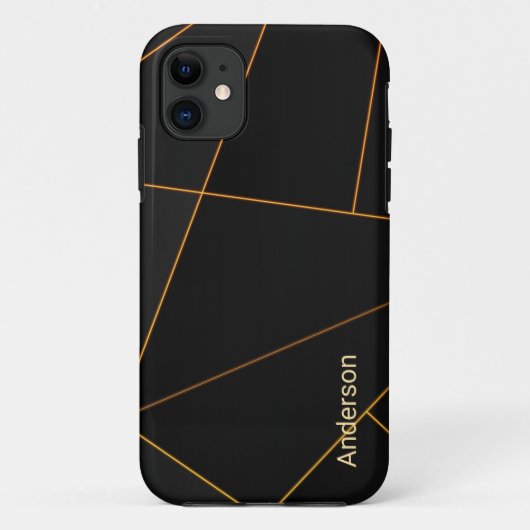 Coques Case-Mate iPhone Monogramme de ligne rétro élégant moderne (Dos)