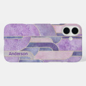 Coques Case-Mate iPhone Monogramme de ligne rétro élégant moderne (Verso (horizontal))