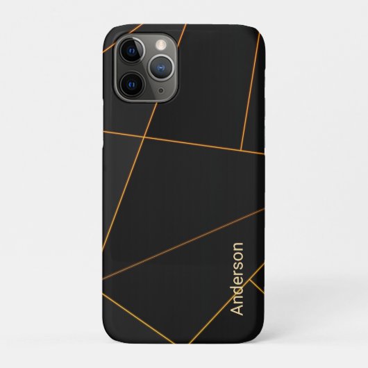 Coques Case-Mate iPhone Monogramme de ligne rétro élégant moderne (Dos)