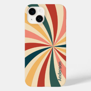 Coque Pour iPhone 14 Monogramme de ligne rétro élégant moderne