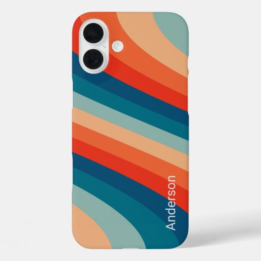 Coques Case-Mate iPhone Monogramme de ligne rétro élégant moderne (Verso)