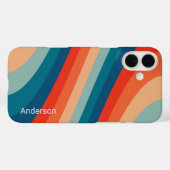 Coques Case-Mate iPhone Monogramme de ligne rétro élégant moderne (Verso (horizontal))