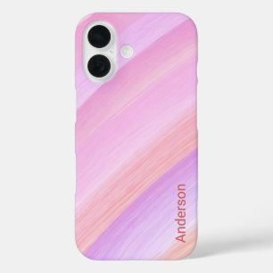 Coques iPhone 16 Monogramme de ligne rétro élégant moderne