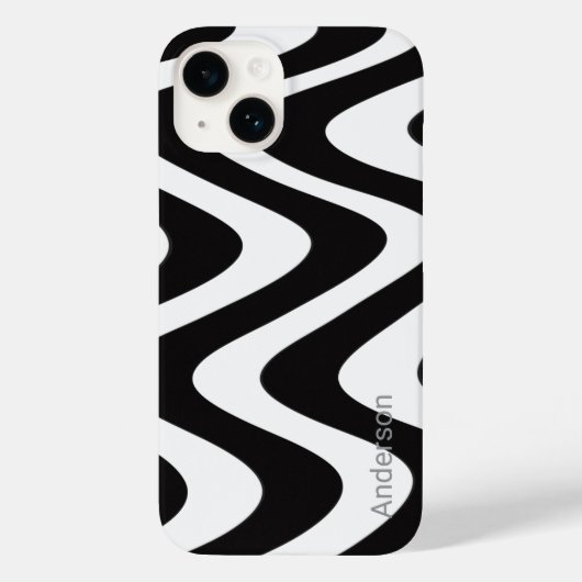 Coques Case-Mate iPhone Monogramme de ligne rétro élégant moderne (Verso)