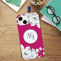 Monogramme de magenta à la floraison blanche