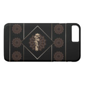 Coques Case-Mate iPhone Monogramme de mandala rustique Brown Terre (Dos (Horizontal))