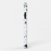 Coques Case-Mate iPhone Monogramme de marbre bleu moderne Terrazzo (Dos/Droite)