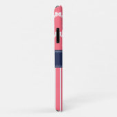 Coques Case-Mate iPhone Monogramme de marine Motif rose vif (Dos/Droite)