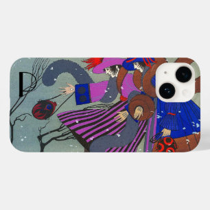 COQUE POUR iPhone 14 MONOGRAMME DE MODE HIVER DE NEIGE ART DÉCO