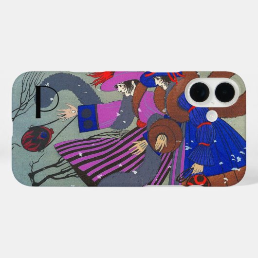 COQUES Case-Mate iPhone MONOGRAMME DE MODE NEIGE HIVER (Verso (horizontal))