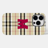Coques Case-Mate iPhone Monogramme de mode préppie beige personnalisé (Verso (horizontal))