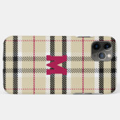 Coques Case-Mate iPhone Monogramme de mode préppie beige personnalisé (Dos (Horizontal))