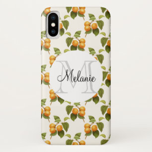 Case-Mate iPhone Case Monogramme de motif aquarelle d'abricots orange vi