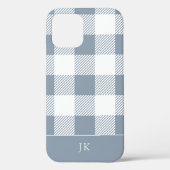 Coques Case-Mate iPhone Monogramme de Motif bleu roux (Verso)