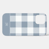Coques Case-Mate iPhone Monogramme de Motif bleu roux (Verso (horizontal))